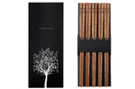 Set de 5 paires de baguettes chinoises Kutoyama en bois de wengé 25cm