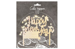 Cake topper Scrapcooking "Happy new year" en bois à LED