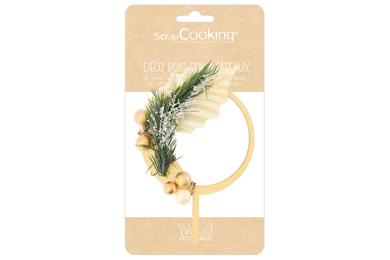 Cake topper Scrapcooking couronne de Noël en bois