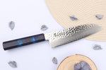 Couteau santoku japonais 17cm Sakai Takayuki Nanairo Blue Damas VG10