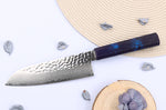 Couteau santoku japonais 17cm Sakai Takayuki Nanairo Blue Damas VG10