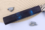 Couteau kiritsuke japonais 19cm Sakai Takayuki Nanairo Blue Damas VG10