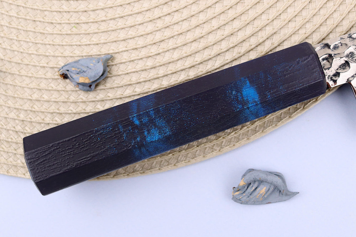 Couteau kiritsuke japonais 19cm Sakai Takayuki Nanairo Blue Damas VG10
