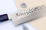 Couteau kiritsuke japonais 19cm Sakai Takayuki Nanairo Blue Damas VG10
