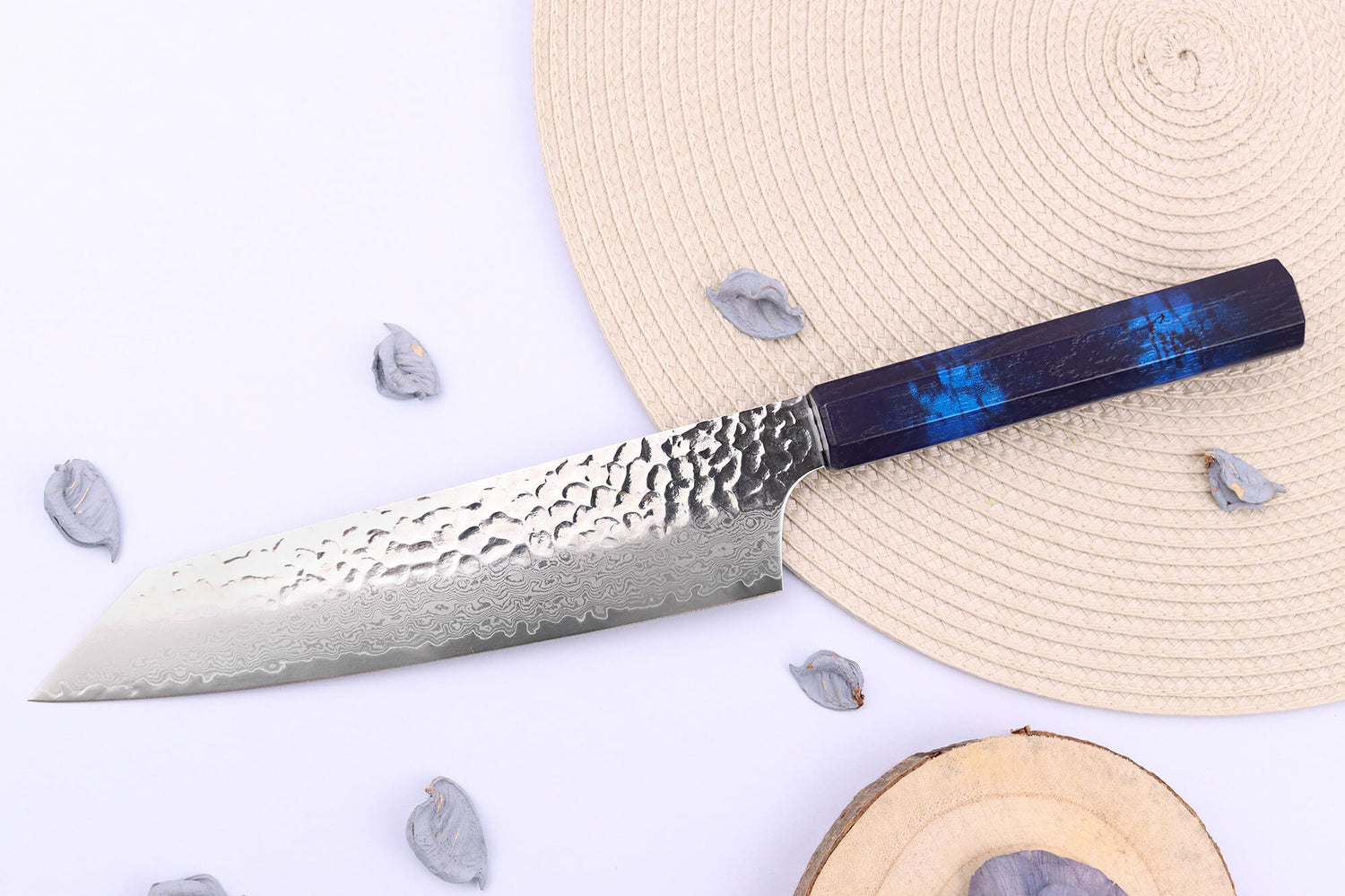 Couteau kiritsuke japonais 19cm Sakai Takayuki Nanairo Blue Damas VG10