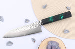Couteau santoku japonais 17cm Sakai Takayuki Nanairo Green Damas VG10