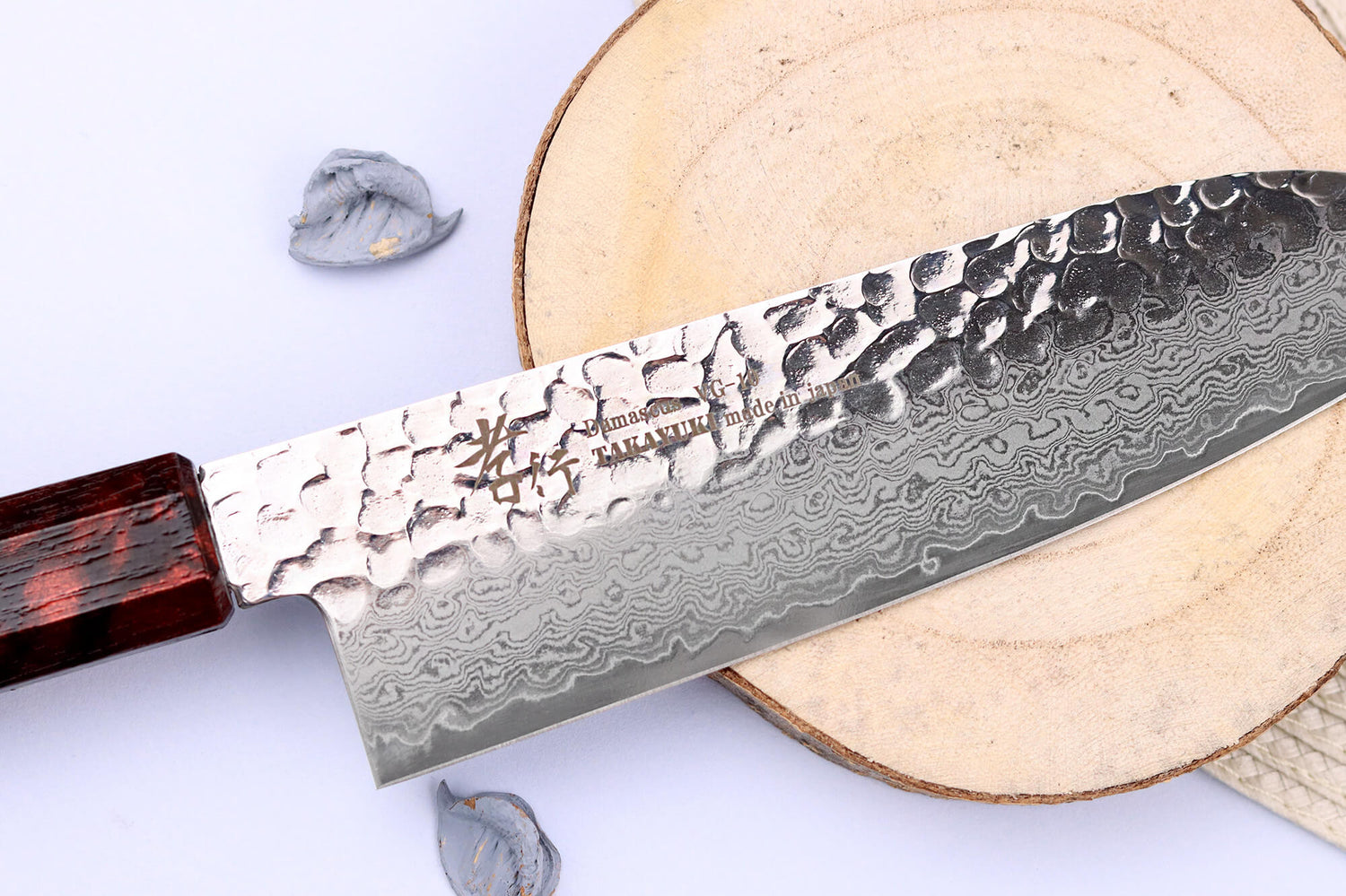 Couteau santoku japonais 17cm Sakai Takayuki Nanairo Wine Damas VG10