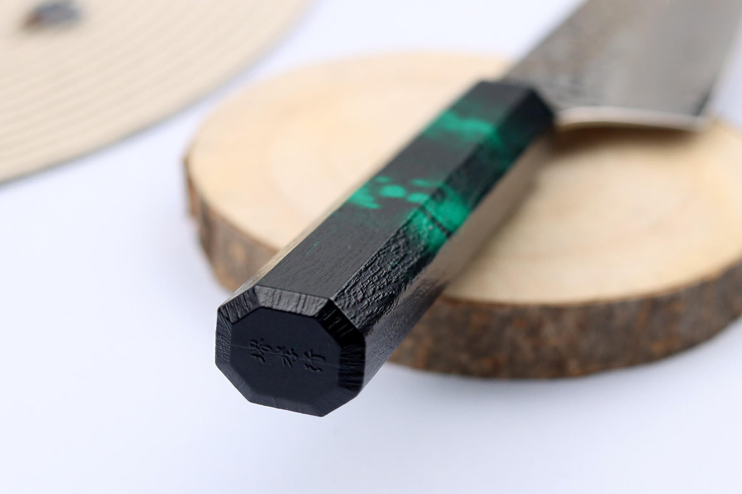 Couteau kiritsuke japonais 19cm Sakai Takayuki Nanairo Green Damas VG10