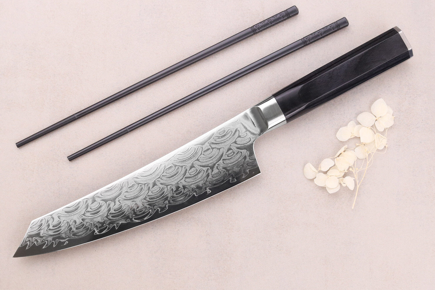 Couteau kengata chef 19cm japonais Sakai Takayuki Grand Chef Seigaiha Damas 45 couches