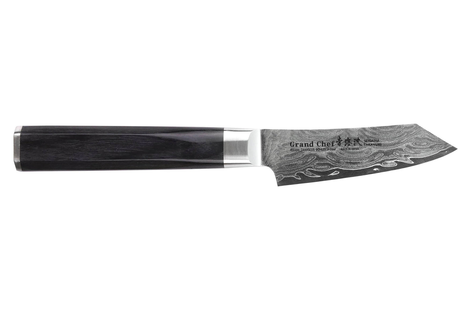 Couteau kengata office 8cm japonais Sakai Takayuki Grand Chef Seigaiha Damas 45 couches
