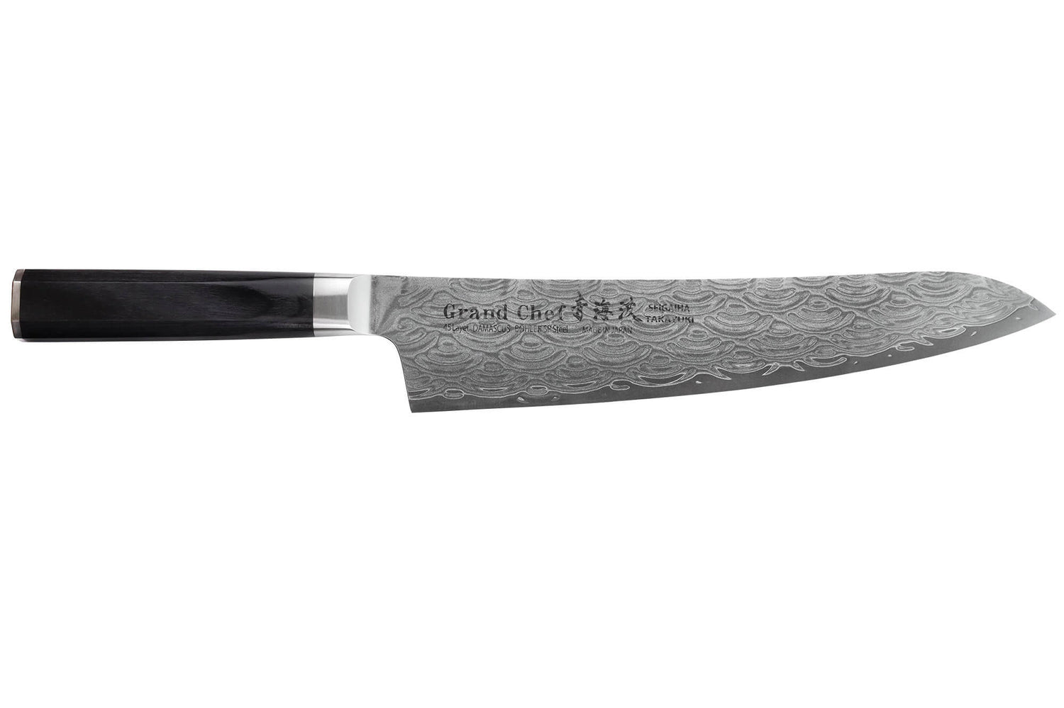 Couteau de chef 24cm japonais Sakai Takayuki Grand Chef Seigaiha Damas 45 couches