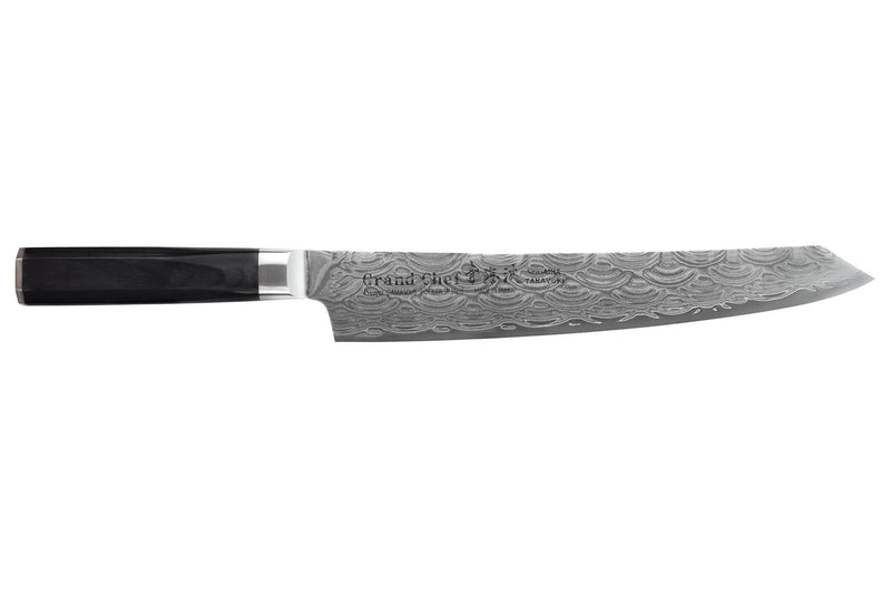 Couteau kengata sujihiki 25cm japonais Sakai Takayuki Grand Chef Seigaiha Damas 45 couches