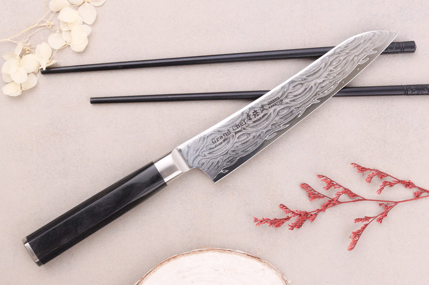 Couteau universel 15cm japonais Sakai Takayuki Grand Chef Seigaiha Damas 45 couches