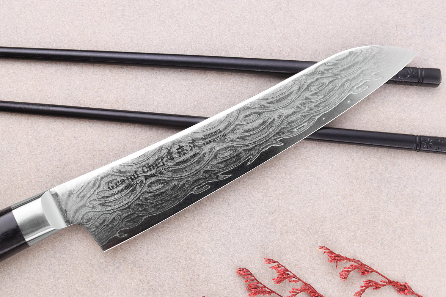 Couteau universel 15cm japonais Sakai Takayuki Grand Chef Seigaiha Damas 45 couches