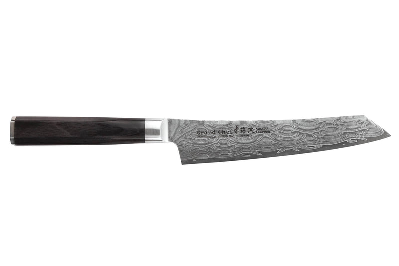Couteau kengata universel 15cm japonais Sakai Takayuki Grand Chef Seigaiha Damas 45 couches