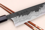 Couteau de chef 21cm japonais artisanal Kisuke Manaka Enn en cognassier avec 2 anneaux SECONDE VIE