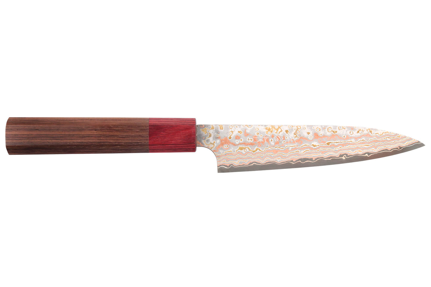 Couteau universel 13cm japonais artisanal Takeshi Saji VG10 Rainbow Nashiji