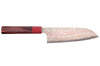 Couteau santoku 16,5cm japonais artisanal Takeshi Saji VG10 Rainbow Nashiji