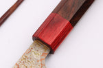 Couteau nakiri 16cm japonais artisanal Takeshi Saji VG10 Rainbow Nashiji