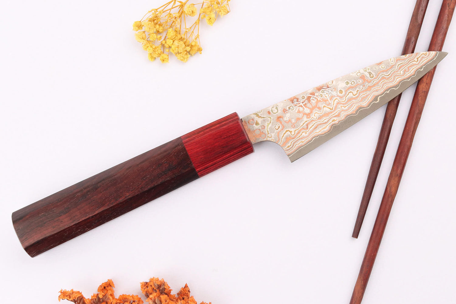 Couteau d'office 9cm japonais artisanal Takeshi Saji VG10 Rainbow Nashiji