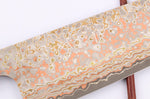 Couteau santoku 16,5cm japonais artisanal Takeshi Saji VG10 Rainbow Nashiji