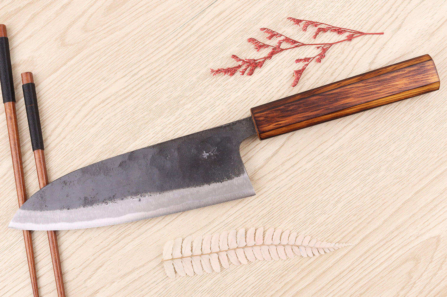 Couteau deba 18cm japonais artisanal Hidetsune BS2