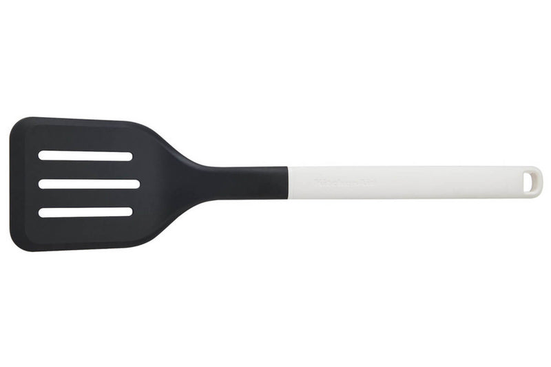 Spatule ajourée Kitchen Aid en nylon 34cm - Blanc porcelaine