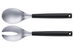 Set 2 couverts à salade Triangle en inox brossé et manche en polypropylène