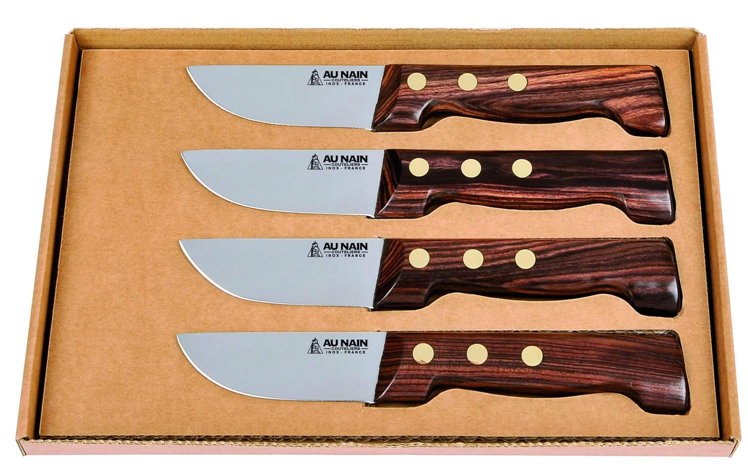 Coffret de 4 couteaux à steak le P'tit Boucher Au Nain fabrication française