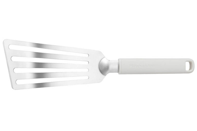 Spatule de cuisine ajourée Kitchen Aid en acier inoxydable 31,5cm - Blanc porcelaine