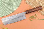 Couteau nakiri 16,5cm japonais artisanal Yuzo Enju Damas 440C