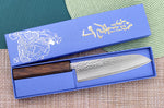 Couteau de chef 18cm japonais artisanal Masutani martelé manche en chêne