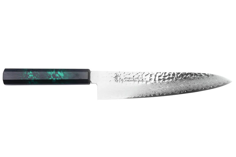 Couteau de chef japonais 21cm Sakai Takayuki Nanairo Green Damas VG10