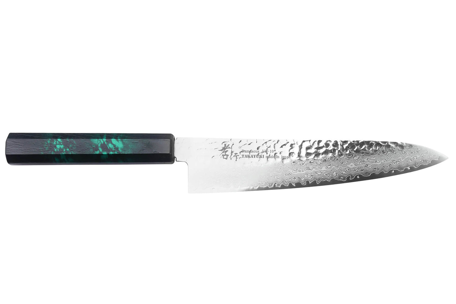 Couteau de chef japonais 21cm Sakai Takayuki Nanairo Green Damas VG10