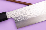 Couteau nakiri 16,5cm japonais artisanal Makoto Kurosaki VG7 Damas martelé