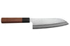 Couteau santoku 16,5cm japonais artisanal Makoto Kurosaki VG7 Damas martelé