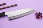 Couteau santoku 16,5cm japonais artisanal Makoto Kurosaki VG7 Damas martelé