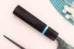 Couteau universel japonais artisanal Yu Kurosaki Fujin 15cm SG2 turquoise