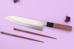 Couteau gyuto 21cm japonais artisanal Makoto Kurosaki VG7 Damas martelé