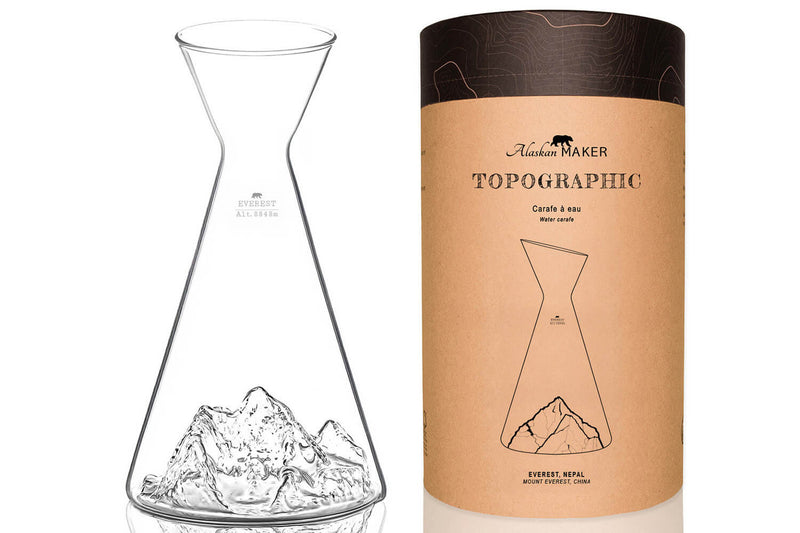 Carafe à eau Alaskan Maker Topographic Everest en verre cristallin