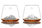 Set de 2 verres à spiritueux Alaskan Maker Topographic Everest & Mont Blanc en verre cristallin