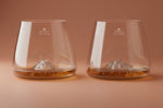 Set de 2 verres à spiritueux Alaskan Maker Topographic Mont Fuji & Denali en verre cristallin