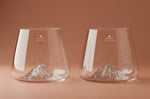 Set de 2 verres à spiritueux Alaskan Maker Topographic Mont Fuji & Denali en verre cristallin