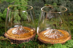 Set de 2 verres à spiritueux Alaskan Maker Topographic Mont Fuji & Denali en verre cristallin