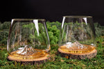 Set de 2 verres à spiritueux Alaskan Maker Topographic Mont Fuji & Denali en verre cristallin