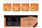 Set de 4 shooters Alaskan Maker Topographic en verre cristallin Swiss Edition