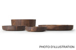 Plateau de service rond Continenta en noyer Ø20x4,3cm