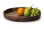 Plateau de service rond Continenta en noyer Ø38x5,4cm
