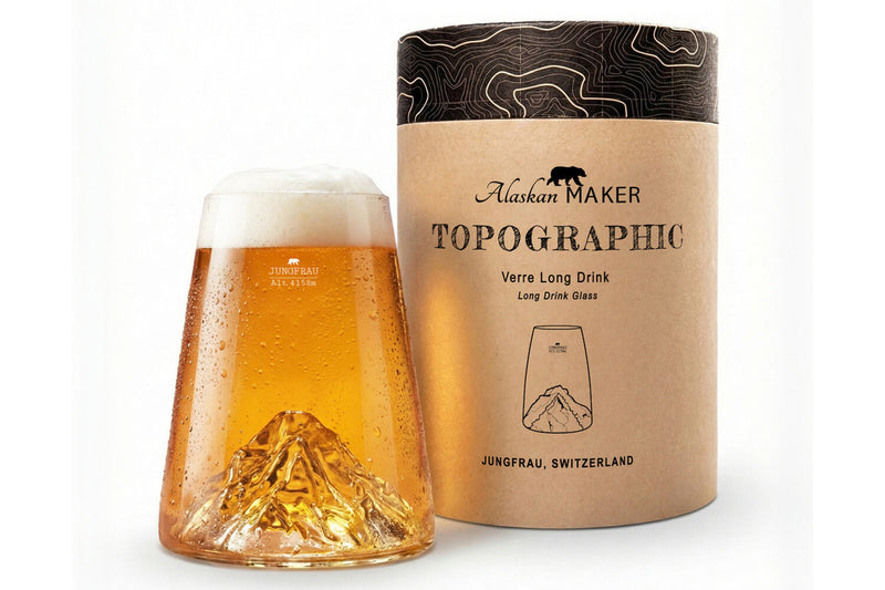 Verre à spiritueux long Alaskan Maker Topographic Jungfrau en verre cristallin