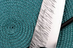 Couteau santoku japonais artisanal Yu Kurosaki Fujin 16,5cm SG2 turquoise